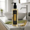 Lemongrass & Ginger 250ml liquid hand wash styled in a bright bathroom setting with fresh lemongrass and ginger, creating an uplifting everyday hand-care experience