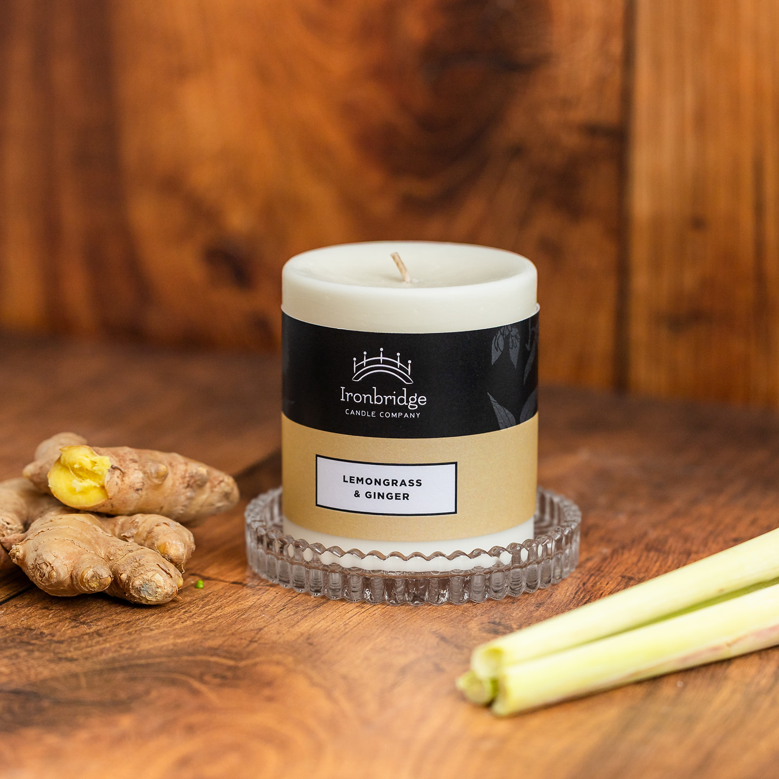 Lemongrass & Ginger Pillar Candle - Small