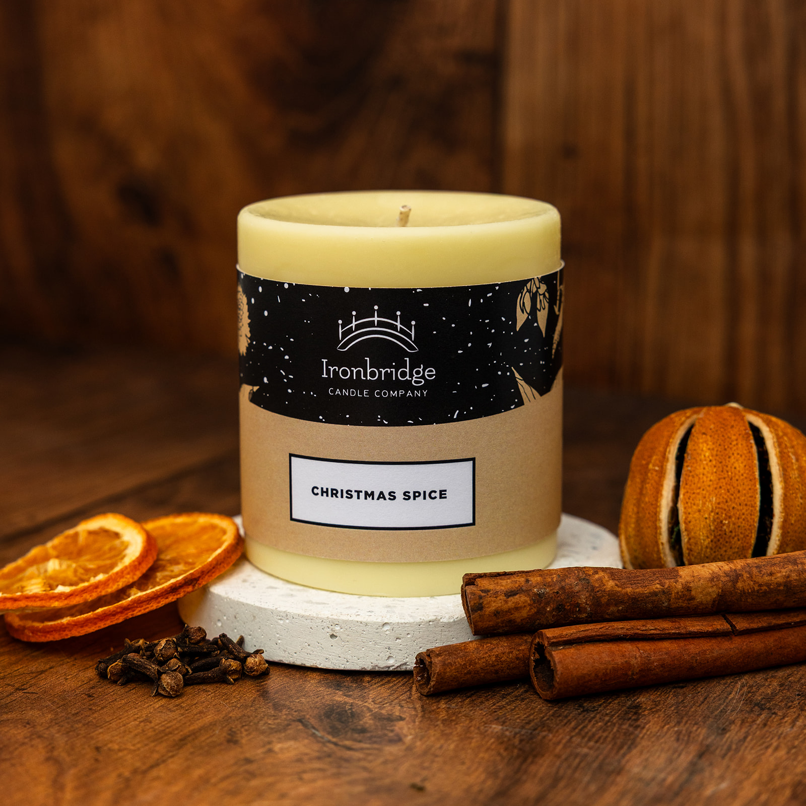 Christmas Spice Pillar Candle - Small