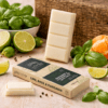 Lime, Basil & Mandarin wax melts styled for fresh uplifting home fragrance