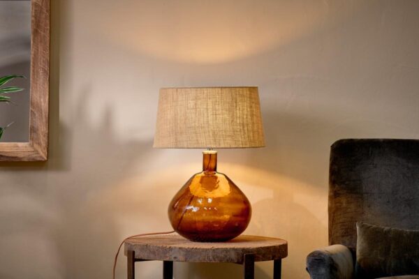 Baba Glass Lamp - Burnt Amber - Large Wide