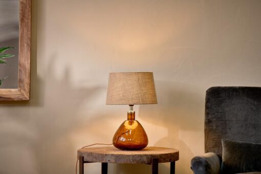 Baba Glass Lamp - Burnt Amber - Small Wide
