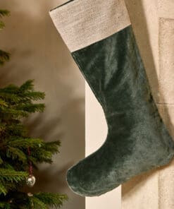 Karru Cotton Velvet Stocking - Forest Green