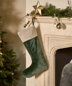 Karru Cotton Velvet Stocking - Forest Green