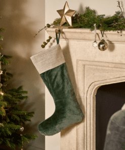 Karru Cotton Velvet Stocking - Forest Green