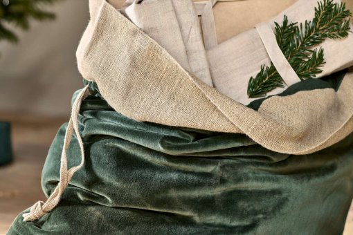 Karru Cotton Velvet Sack - Forest Green