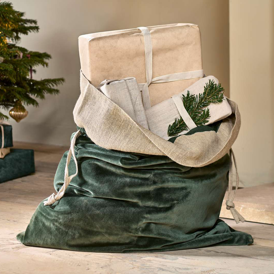 Karru Cotton Velvet Sack - Forest Green