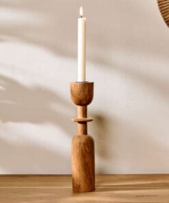 Sibu Acacia Wood Candlestick Holder - Large