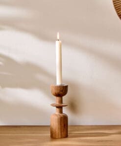 Sibu Acacia Wood Candlestick Holder - Small