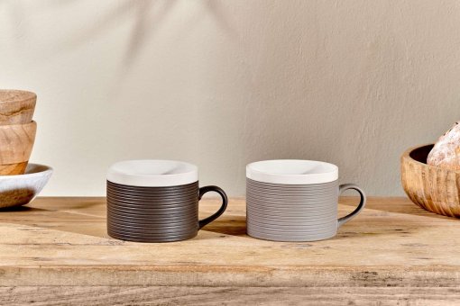 Faiz Mug - Charcoal & Grey (Set of 2)