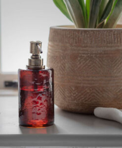 Ilcoso Recycled Hammered Glass Soap Dispenser - Amber