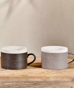 Faiz Mug - Charcoal & Grey (Set of 2)