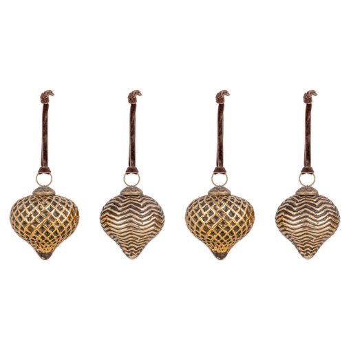 Varu Baubles - Black & Gold - (Set of 4)