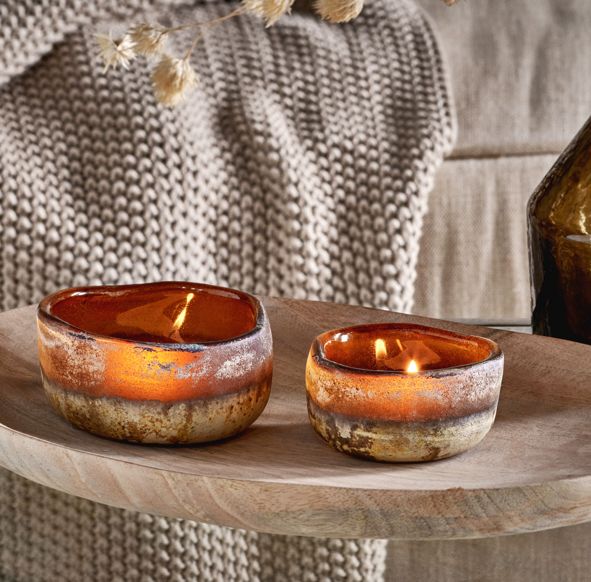 Janka Glass Tealights - (Set of 2)