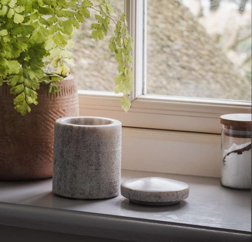 Asana Marble Storage Jar - Grey
