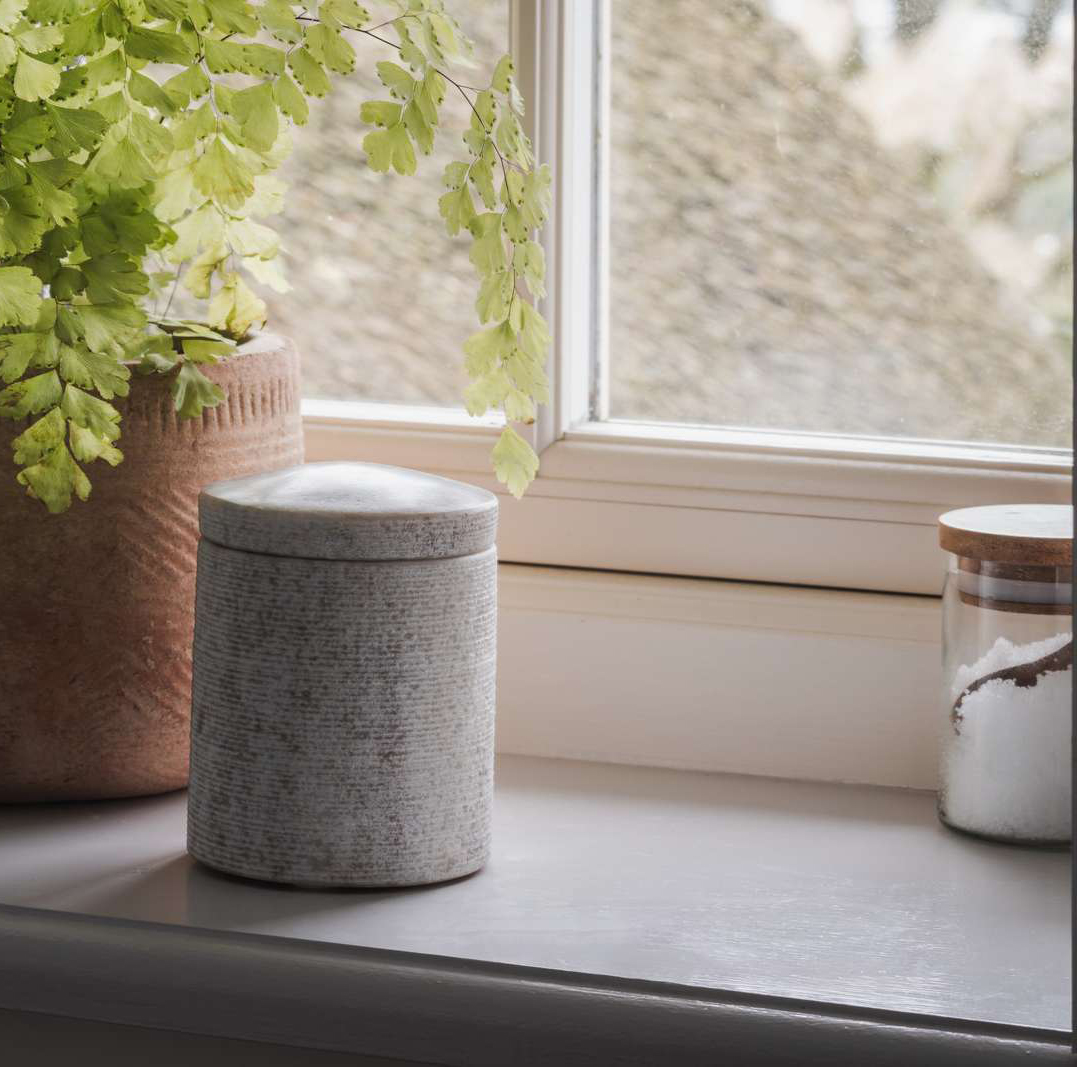 Asana Marble Storage Jar - Grey