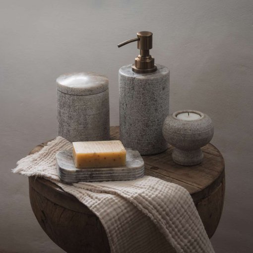 Asana Marble Soap Pump - Grey