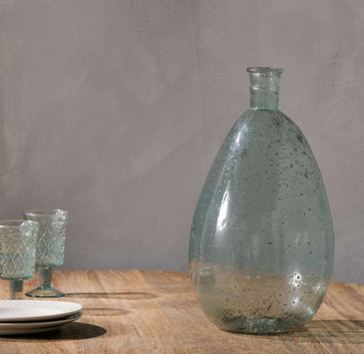 Virya Recycled Glass Vase - Pale Blue