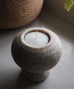 Asana Marble Tealight Holder - Grey