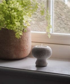 Asana Marble Tealight Holder - Grey