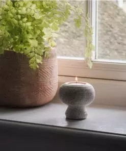 Asana Marble Tealight Holder - Grey