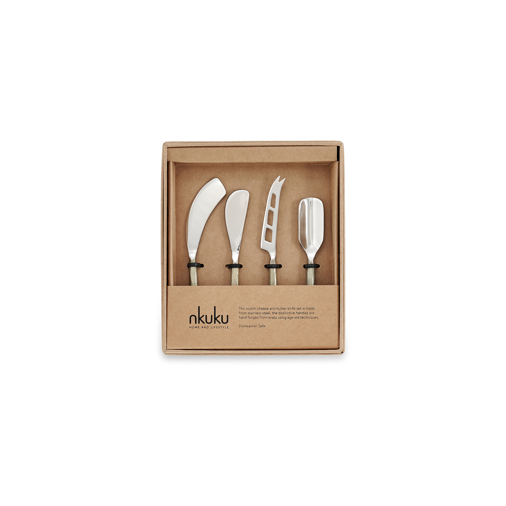 Darsa Cheese Knife Set - Brushed Gold (Set of 4)