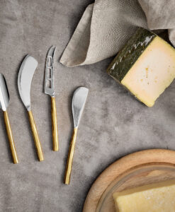 Darsa Cheese Knife Set - Brushed Gold (Set of 4)