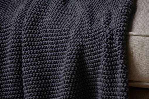 Nahan Moss Stitch Cotton Throw - Charcoal