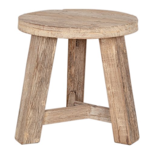 Ibo Reclaimed Wood Round Side Table - Natural