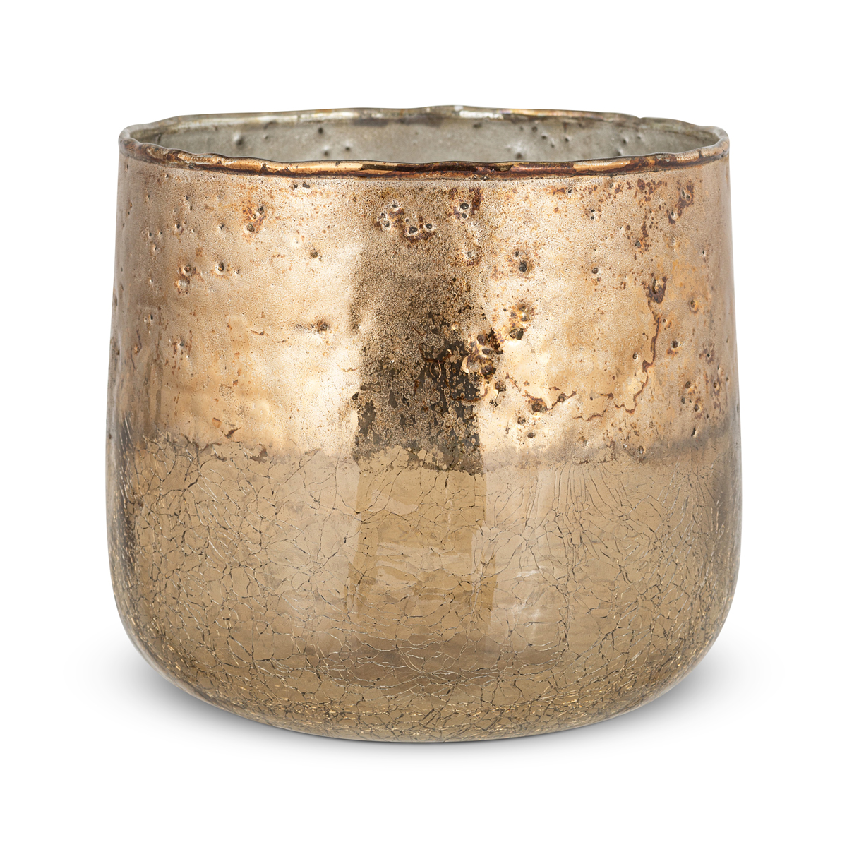 Konara Glass Tealight Holder - Copper Smoke - Medium