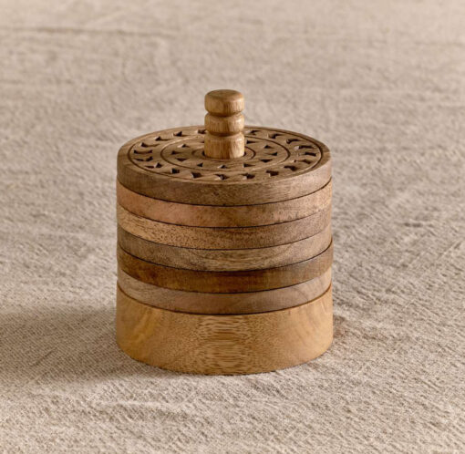 Anali Mango Wood Coasters - Natural