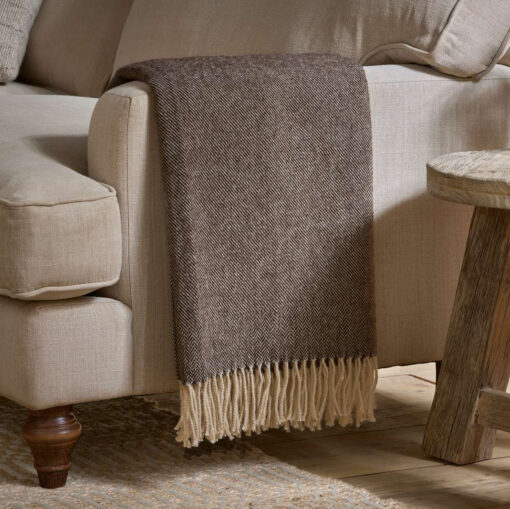 Dilli Wool Throw - Dark Brown