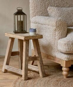 Ibo Reclaimed Wood Low Stool - Natural