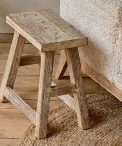 Ibo Reclaimed Wood Low Stool - Natural