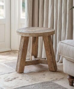 Ibo Reclaimed Wood Round Side Table - Natural