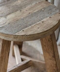 Ibo Reclaimed Wood Round Side Table - Natural