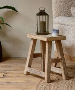 Ibo Reclaimed Wood Low Stool - Natural