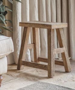 Ibo Reclaimed Wood Low Stool - Natural