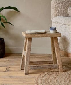 Ibo Reclaimed Wood Low Stool - Natural