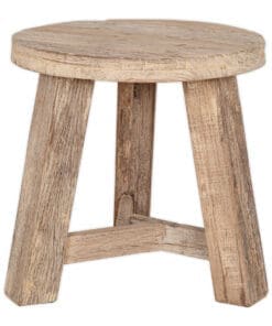 Ibo Reclaimed Wood Round Side Table - Natural
