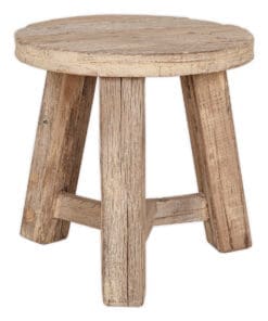 Ibo Reclaimed Wood Round Side Table - Natural