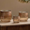 Konara Glass Tealight Holder - Copper Smoke