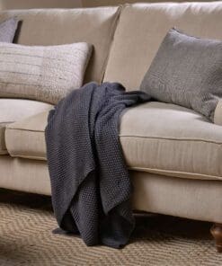 Nahan Moss Stitch Cotton Throw - Charcoal