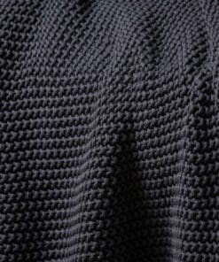 Nahan Moss Stitch Cotton Throw - Charcoal