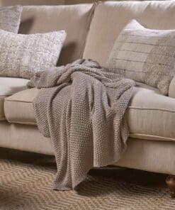 Nahan Moss Stitch Cotton Throw - Stone