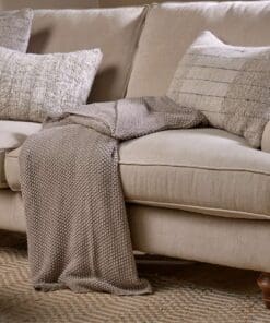 Nahan Moss Stitch Cotton Throw - Stone