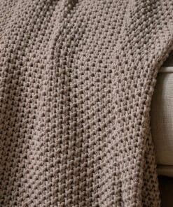 Nahan Moss Stitch Cotton Throw - Stone