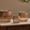 Konara Glass Tealight Holder - Copper Smoke