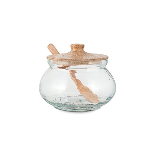 Kali Round Storage Jar - Natural & Clear