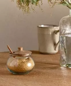 Kali Round Storage Jar - Natural & Clear